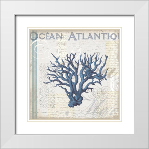 Coastal Coral White Modern Wood Framed Art Print with Double Matting by Lula Bijoux and Company