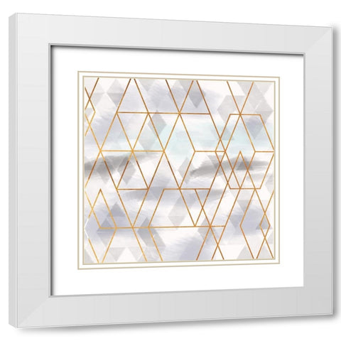 Mettalic Refection White Modern Wood Framed Art Print with Double Matting by Lula Bijoux and Company