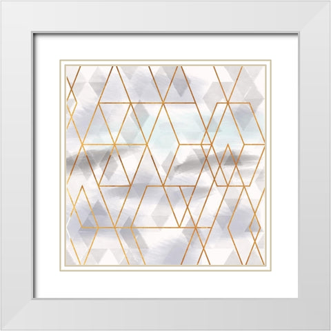Mettalic Refection White Modern Wood Framed Art Print with Double Matting by Lula Bijoux and Company