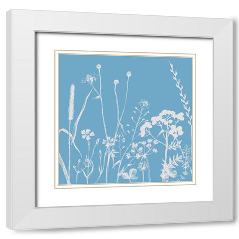 Blue Spray 3 White Modern Wood Framed Art Print with Double Matting by Lula Bijoux And Company