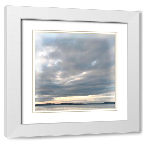 Misty Seas White Modern Wood Framed Art Print with Double Matting by Lula Bijoux and Company