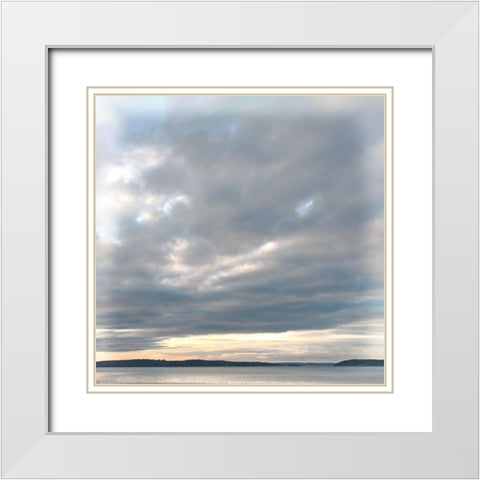 Misty Seas White Modern Wood Framed Art Print with Double Matting by Lula Bijoux and Company