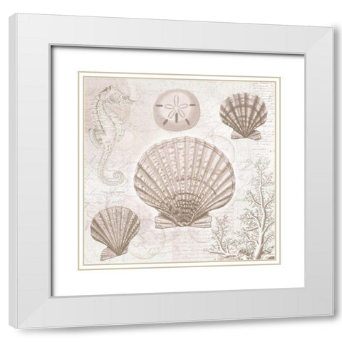 Soft Collage 2 White Modern Wood Framed Art Print with Double Matting by Lula Bijoux and Company