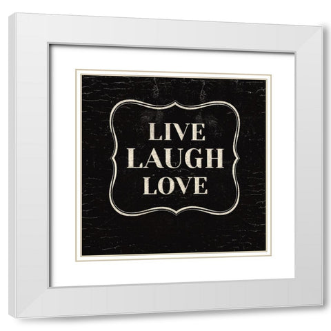 Live Laugh Love White Modern Wood Framed Art Print with Double Matting by Lula Bijoux and Company