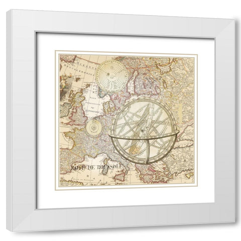 World Map with Solar White Modern Wood Framed Art Print with Double Matting by Lula Bijoux and Company