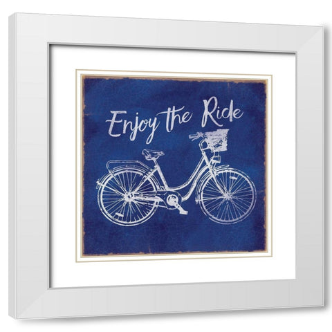 Enjoy The Ride White Modern Wood Framed Art Print with Double Matting by Lula Bijoux and Company