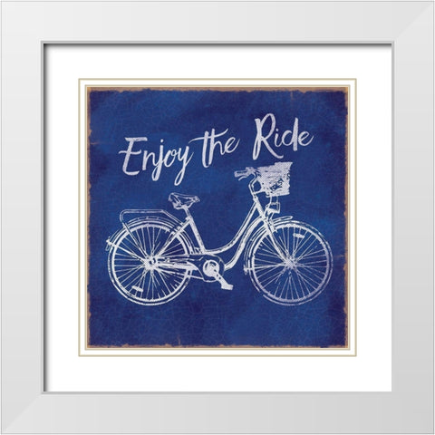 Enjoy The Ride White Modern Wood Framed Art Print with Double Matting by Lula Bijoux and Company