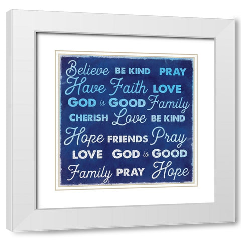 Gods Words 1 White Modern Wood Framed Art Print with Double Matting by Lula Bijoux and Company