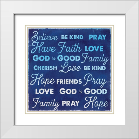 Gods Words 1 White Modern Wood Framed Art Print with Double Matting by Lula Bijoux and Company