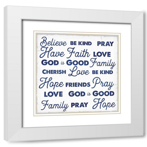 Gods Words 2 White Modern Wood Framed Art Print with Double Matting by Lula Bijoux and Company