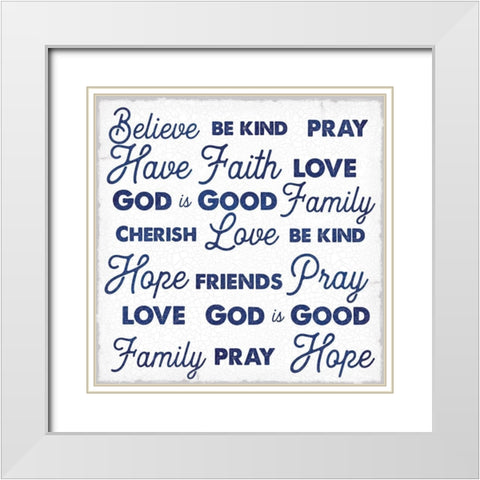 Gods Words 2 White Modern Wood Framed Art Print with Double Matting by Lula Bijoux and Company