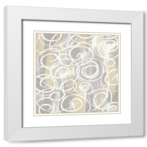 Clean Slate Curves White Modern Wood Framed Art Print with Double Matting by Lula Bijoux and Company