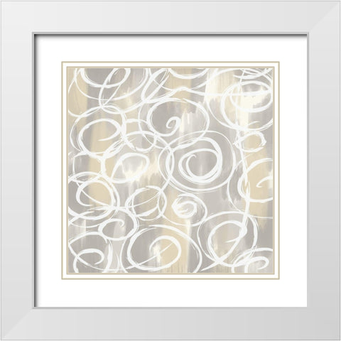 Clean Slate Curves White Modern Wood Framed Art Print with Double Matting by Lula Bijoux and Company