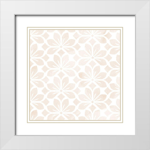 Modern Minimal Pattern White Modern Wood Framed Art Print with Double Matting by Lula Bijoux and Company