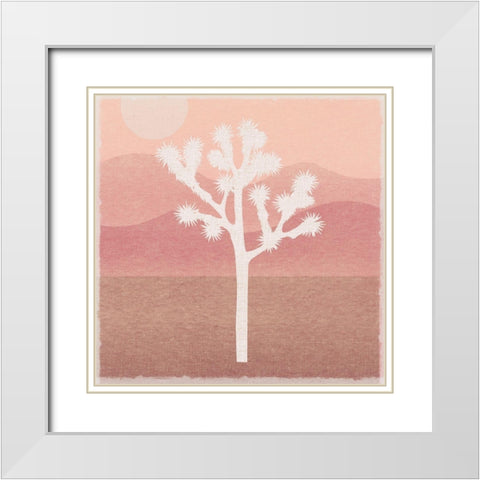 Joshua Tree White Modern Wood Framed Art Print with Double Matting by Lula Bijoux And Company