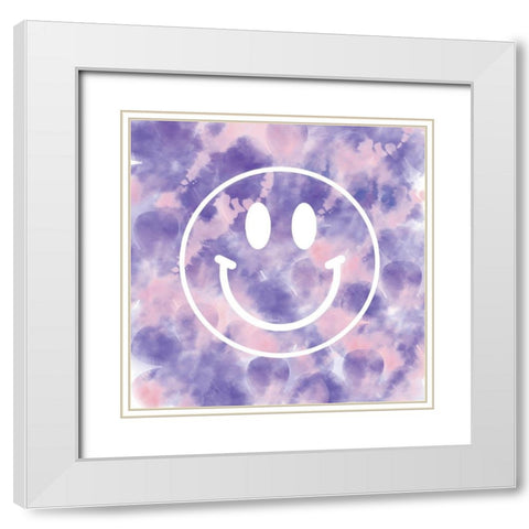 Happy Face White Modern Wood Framed Art Print with Double Matting by Lula Bijoux and Company