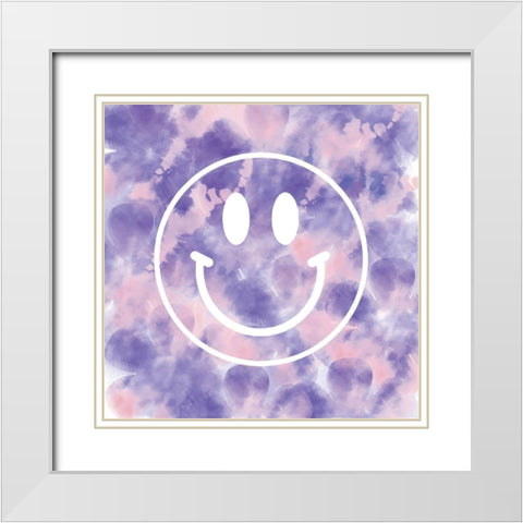 Happy Face White Modern Wood Framed Art Print with Double Matting by Lula Bijoux and Company