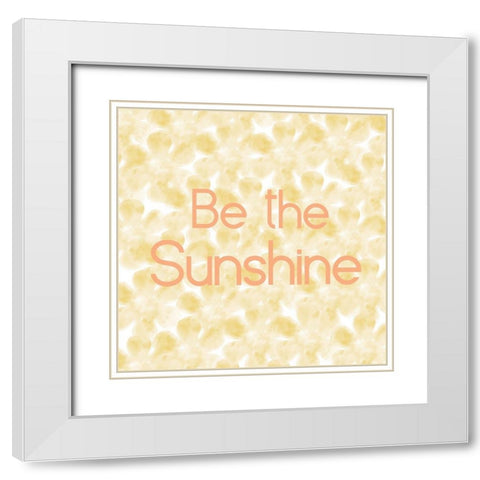 Flower Patterns Yellow White Modern Wood Framed Art Print with Double Matting by Lula Bijoux and Company