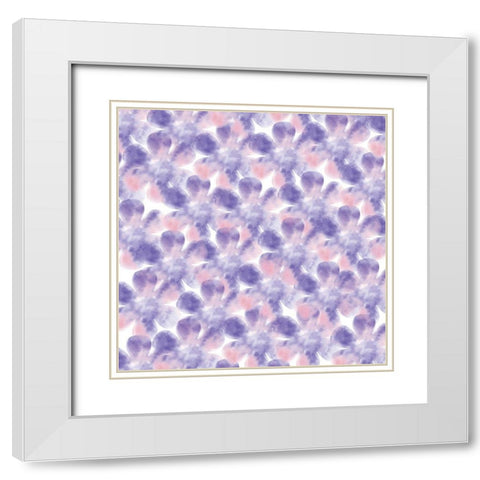 Flower Patterns White Modern Wood Framed Art Print with Double Matting by Lula Bijoux and Company