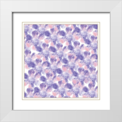 Flower Patterns White Modern Wood Framed Art Print with Double Matting by Lula Bijoux and Company