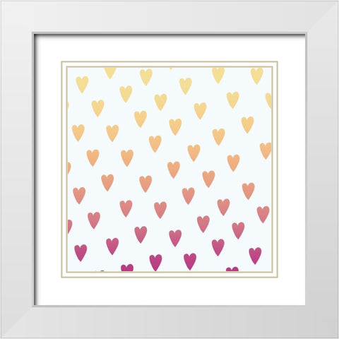 Heart Ombre White Modern Wood Framed Art Print with Double Matting by Lula Bijoux and Company