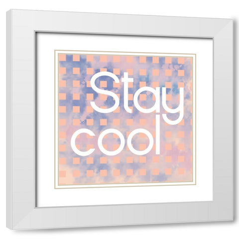 Squares White Modern Wood Framed Art Print with Double Matting by Lula Bijoux and Company