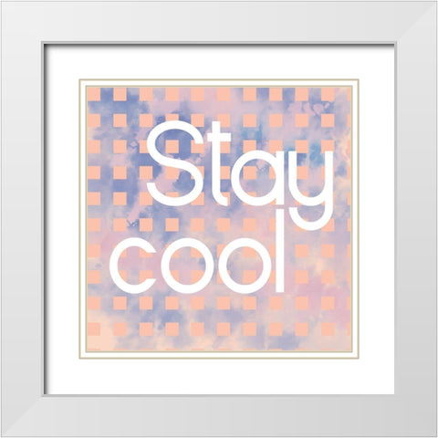 Squares White Modern Wood Framed Art Print with Double Matting by Lula Bijoux and Company