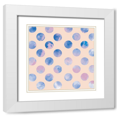 Dots White Modern Wood Framed Art Print with Double Matting by Lula Bijoux and Company