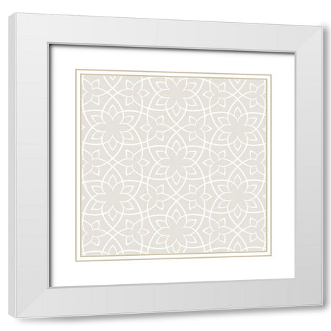 Beige Tile White Modern Wood Framed Art Print with Double Matting by Lula Bijoux and Company