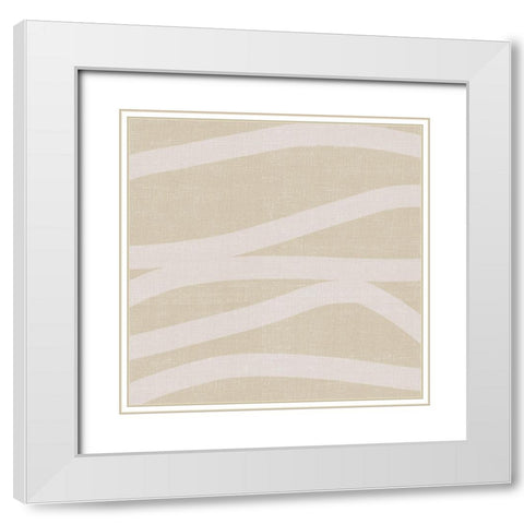 Geometrics White Modern Wood Framed Art Print with Double Matting by Lula Bijoux and Company