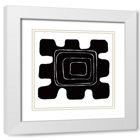 BW Minimalist 3 White Modern Wood Framed Art Print with Double Matting by Lula Bijoux And Company