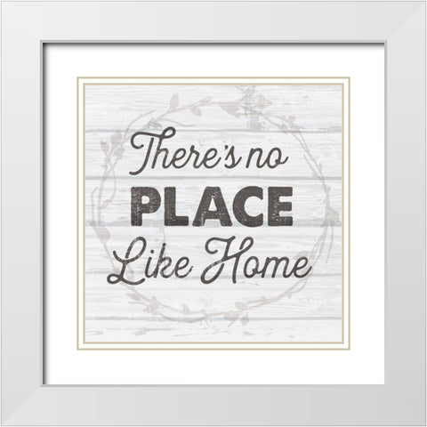 Like Home White Modern Wood Framed Art Print with Double Matting by Lula Bijoux And Company