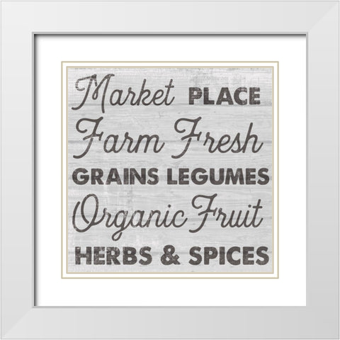 Farm Fresh White Modern Wood Framed Art Print with Double Matting by Lula Bijoux And Company