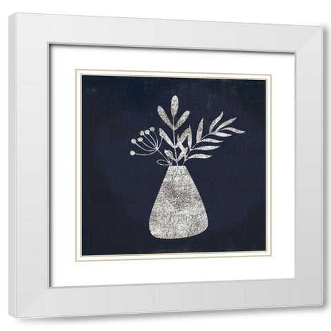 Vase White Modern Wood Framed Art Print with Double Matting by Lula Bijoux And Company