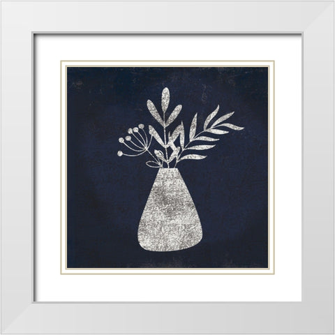 Vase White Modern Wood Framed Art Print with Double Matting by Lula Bijoux And Company
