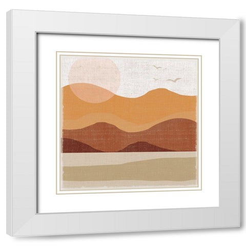 Hillsides White Modern Wood Framed Art Print with Double Matting by Lula Bijoux And Company