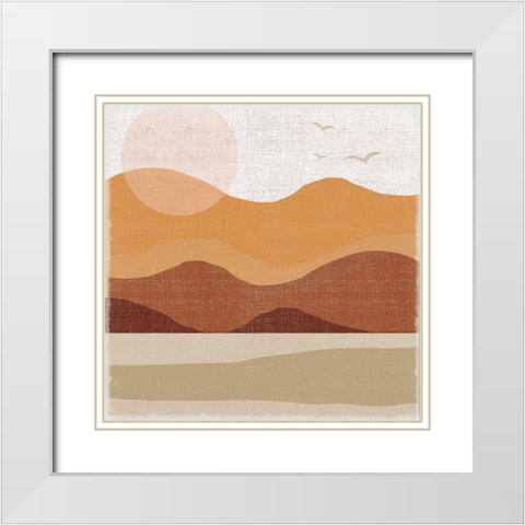 Hillsides White Modern Wood Framed Art Print with Double Matting by Lula Bijoux And Company