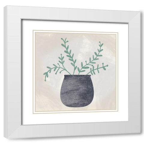 Botanical Vase 2 White Modern Wood Framed Art Print with Double Matting by Lula Bijoux And Company