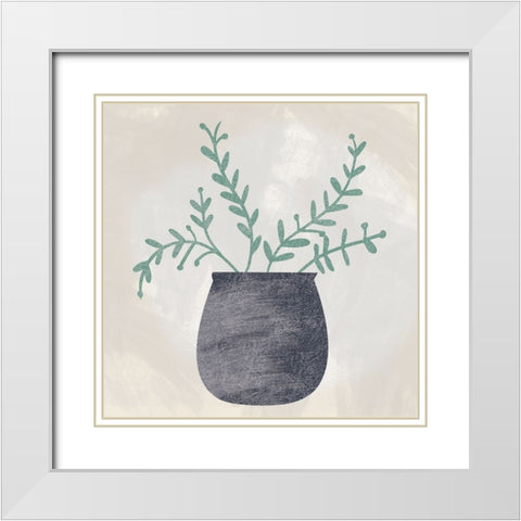 Botanical Vase 2 White Modern Wood Framed Art Print with Double Matting by Lula Bijoux And Company