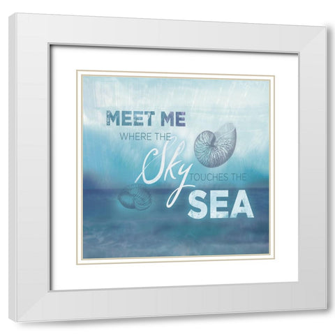 Watercolor Coast 1 White Modern Wood Framed Art Print with Double Matting by Lula Bijoux and Company