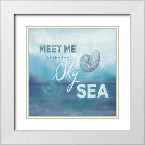 Watercolor Coast 1 White Modern Wood Framed Art Print with Double Matting by Lula Bijoux and Company
