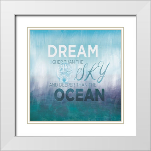 Watercolor Coast 2 White Modern Wood Framed Art Print with Double Matting by Lula Bijoux and Company