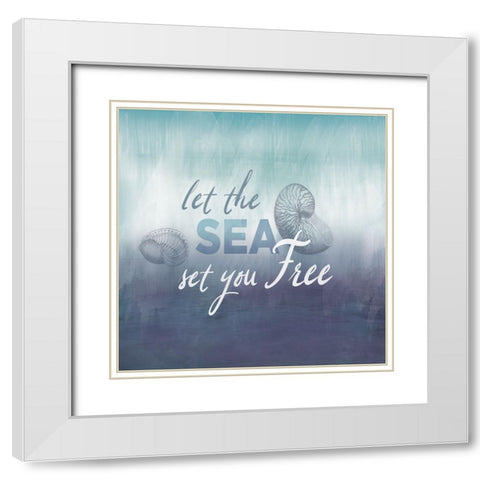 Watercolor Coast 3 White Modern Wood Framed Art Print with Double Matting by Lula Bijoux and Company