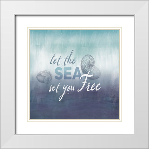 Watercolor Coast 3 White Modern Wood Framed Art Print with Double Matting by Lula Bijoux and Company