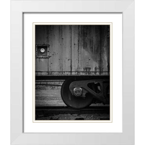 Side Train White Modern Wood Framed Art Print with Double Matting by Taylor, Glenn
