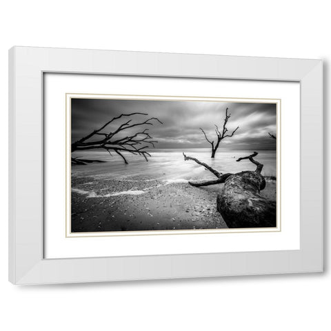 Mercurial Drift White Modern Wood Framed Art Print with Double Matting by Taylor, Glenn