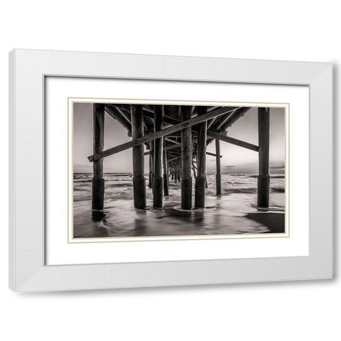 Beneath The Pier White Modern Wood Framed Art Print with Double Matting by Taylor, Glenn