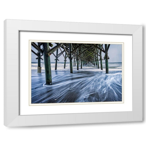 The Rushing Tide 3 White Modern Wood Framed Art Print with Double Matting by Taylor, Glenn