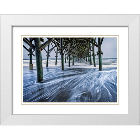 The Rushing Tide 3 White Modern Wood Framed Art Print with Double Matting by Taylor, Glenn