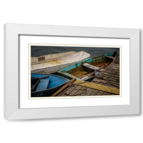 Forgotten Dingys White Modern Wood Framed Art Print with Double Matting by Taylor, Glenn